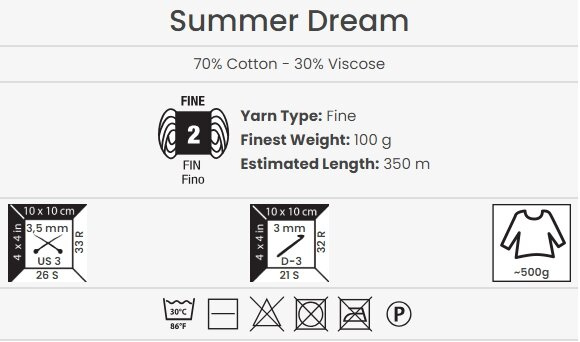 Włóczka YarnArt SUMMER DREAM bawełna z wiskozą 4301