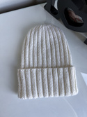 Wywijana czapka merino HELLI 100% Baby Merino 01 Biały