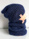 Ręcznie robiony KOMIN AUREA 100% Baby Merino plus moher i jedwab - WYBIERZ KOLOR