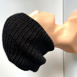 KIARA – czapka z alpaki damska 100% alpaka 8903 Czarny beanie zimowa