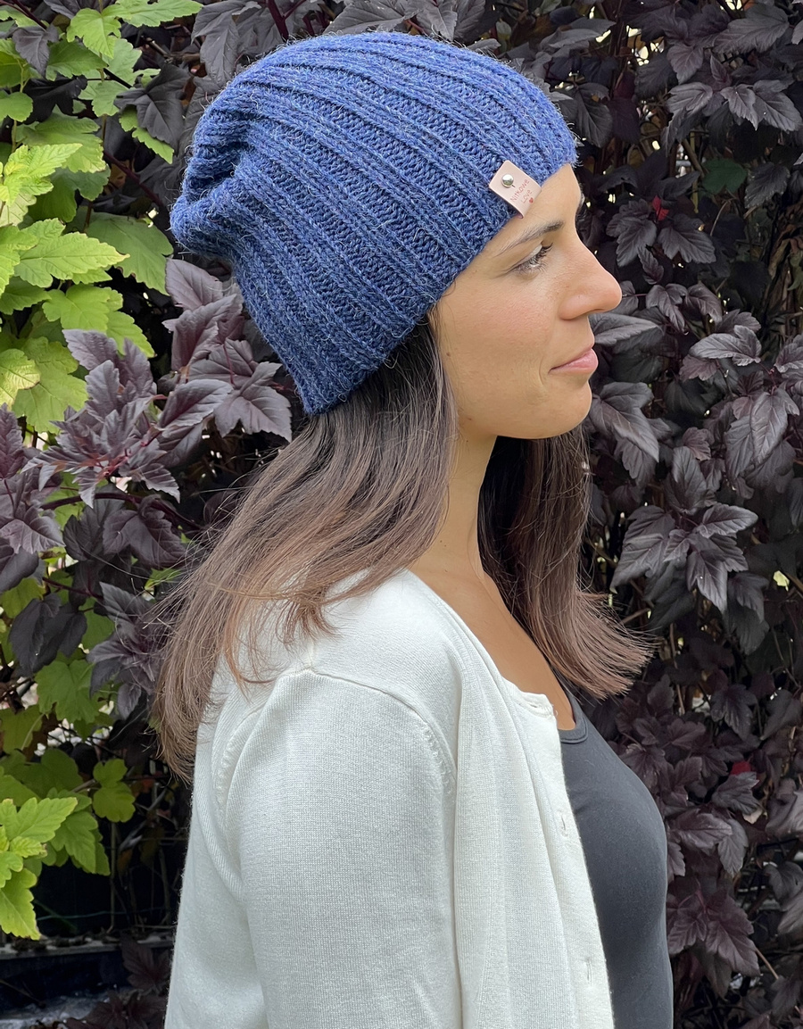 LAURIN – czapka z 100% alpaki bez wywinięcia 6360 nocne niebo