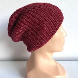 KIARA – czapka z alpaki 100% beanie 3900 pomidorowy zimowa