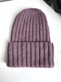 LAURIN Turn-Up Beanie 100% Alpaca 3800 fiołkowo różowy