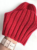 Czapka zimowa damska HELLI 100% Baby Merino 16 Czerwony