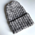 HELLI – szara czapka zimowa merino 100% baby merino ręcznie farbowana