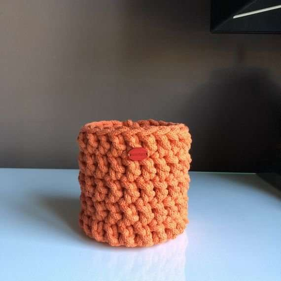 Koszyk ze sznurka bawełnianego czerwony 370 9x12 cm