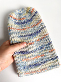 ALURA – ręcznie robiona ciepła czapka beanie merino + moher i jedwab damska 21/59 morski kapitan