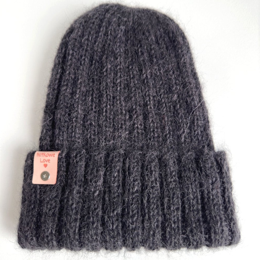 MARGARET Handmade Turn-Up Beanie Alpaca Mohair and Silk 8903/02 Black
