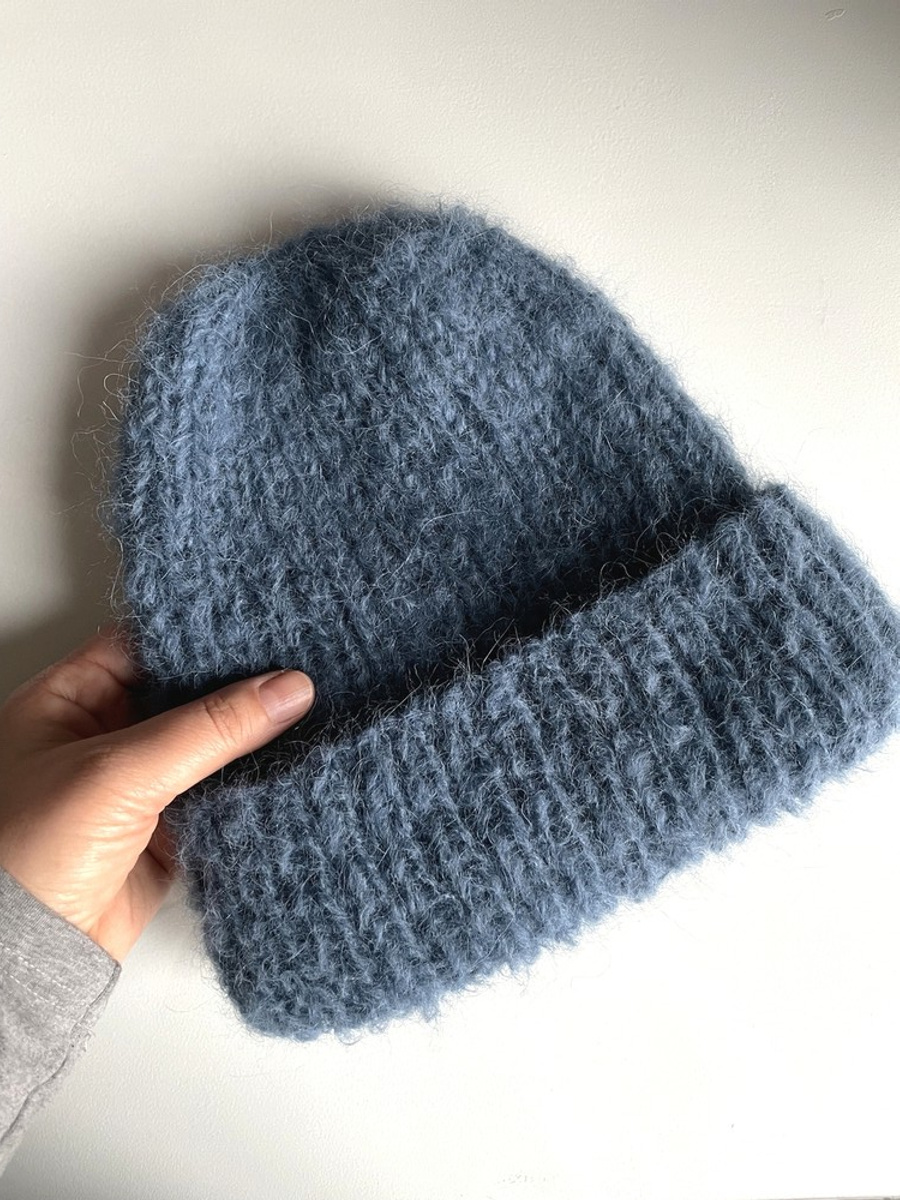 WATA CUKROWA Women's Alpaca Beanie 07 jeans Blue