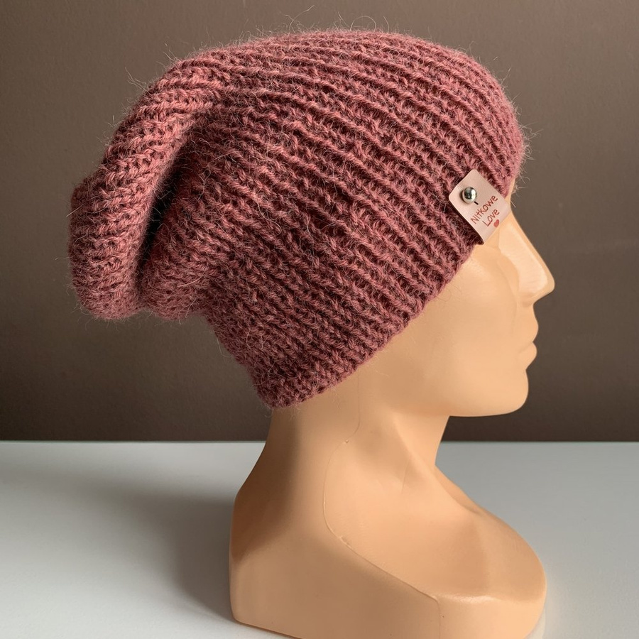 KIARA Alpaca Beanie 100% 9024 ciemny blush