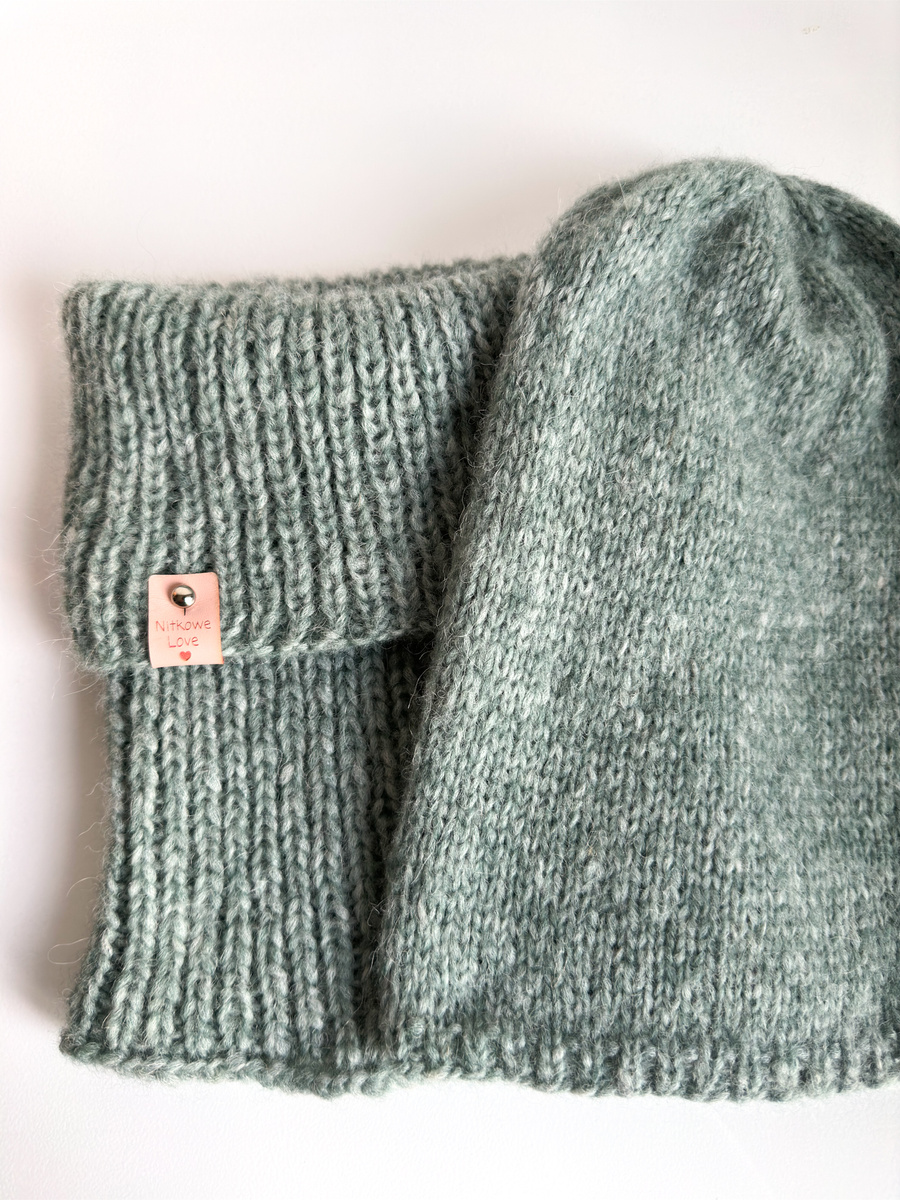 CHMURKA Beanie-Mütze aus Alpaka 30 Zielona Szałwia