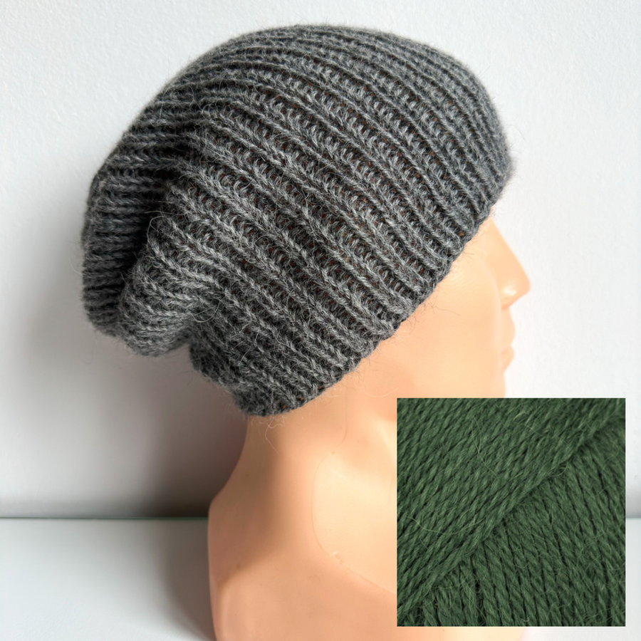 KIARA Alpaca Beanie 100% Alpaca 9032 ciemny bluszcz