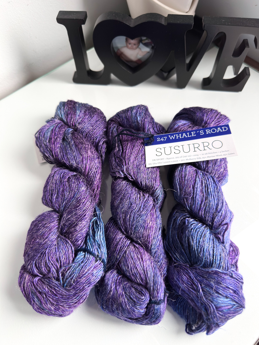 Ręcznie farbowana włóczka Malabrigo SUSURRO jedwab, len i merynos SUS247 WHALES ROAD