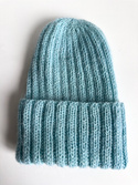 MARGARET Handmade Turn-Up Beanie Alpaca Mohair and Silk 2917/58 Turquoise