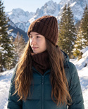 MARLA Turn-Up Cashmere Beanie 100% Cashmere 643 Cacao