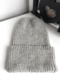 NANA – czapka wywijana beanie z wełny 100% baby merino 22 jasny szary