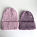 NANA – czapka beanie wywijana z wełny baby merino 54 Pudrowy Róż