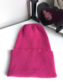 08 Fuksja VARELLA – czapka merino beanie wywijana 100% baby merino jesień‑zima