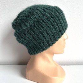 CHMURKA – czapka z alpaki damska ręcznie robiona 19 Zielony Leśny