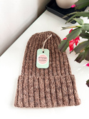 NELLI Unisex Turn-Up Merino Wool Beanie 30 Prażony Migdał