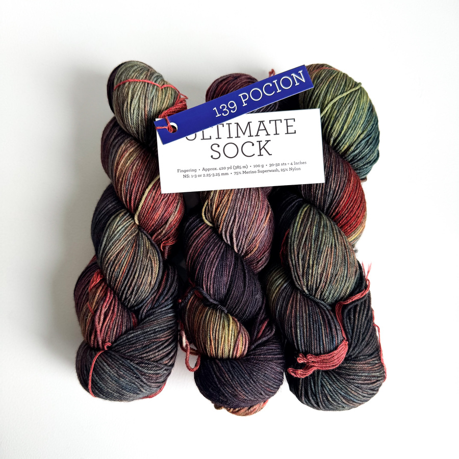 Ręcznie farbowana włóczka Malabrigo ULTIMATE SOCK merynos z nylonem US139 Pocion