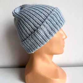 NANA – czapka wywijana z wełny 100% baby merino 53 Rosa