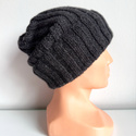 MARLA Turn-Up Cashmere Beanie 100% 520 Antracite
