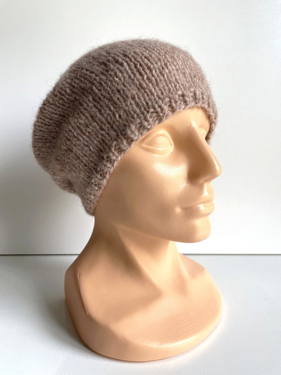 CHMURKA Handgemachte Beanie-Mütze aus Alpaka 34 Różowy Marmur
