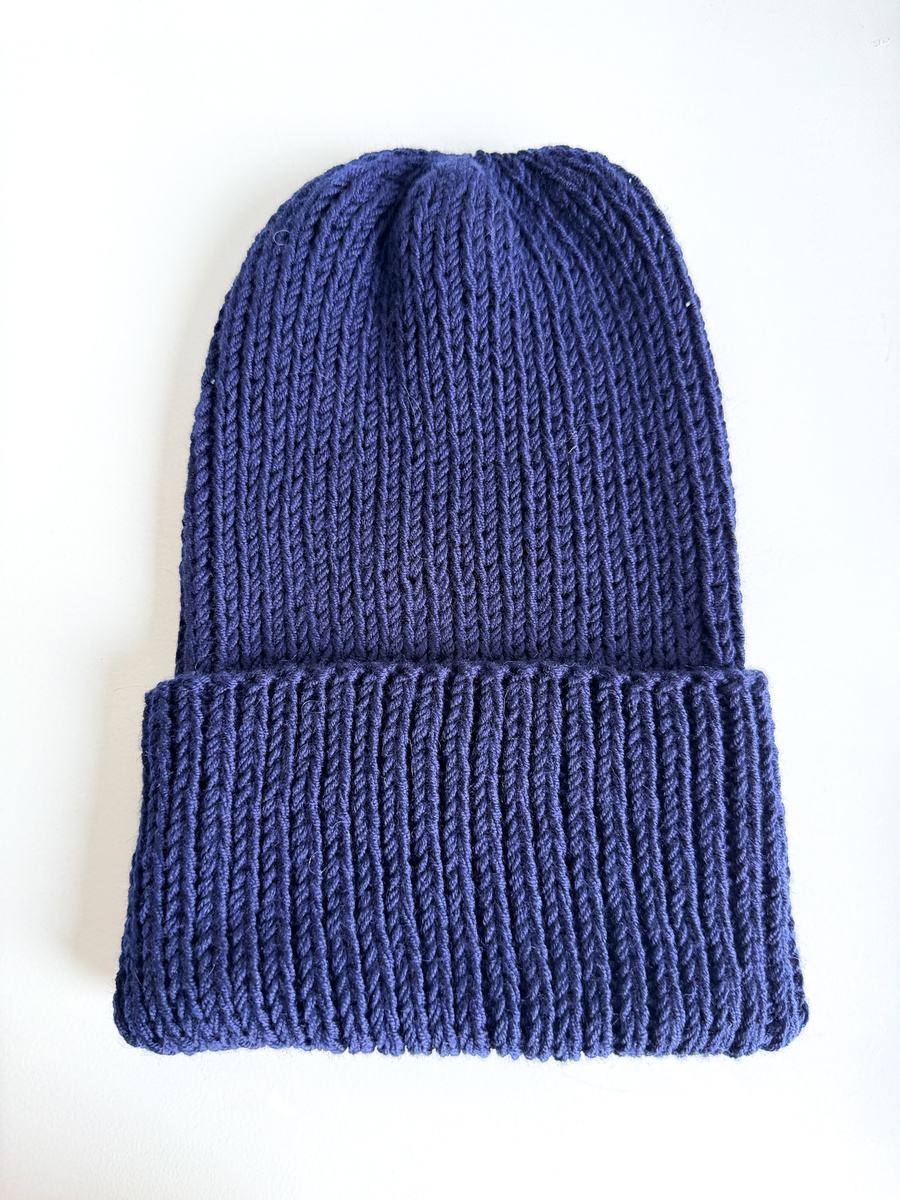 Czapka wywijana NANA 100% Baby Merino 30 Niebieski