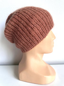 AUREA – ręcznie robiona czapka merino z moherem i jedwabiem damska 48/33 Blush