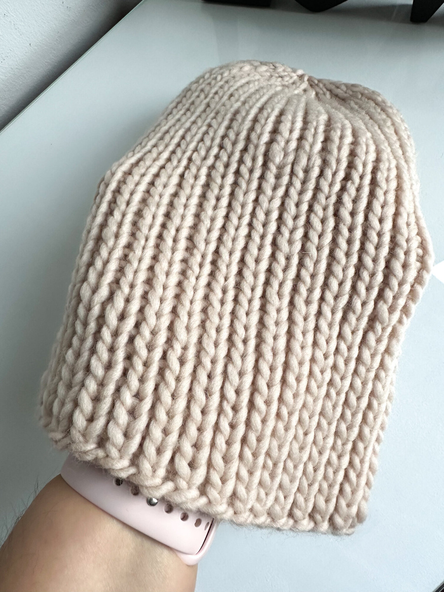 JANKA – gruba czapka zimowa damska z wełny 102 Marshmallow
