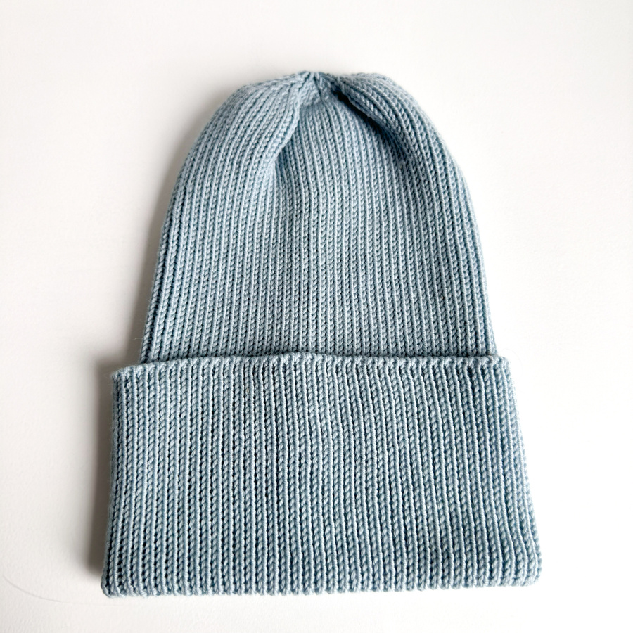 VARELLA – czapka merino beanie wywijana 100% Baby Merino 43 Jasny Morski