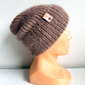 AUREA – ręcznie robiona czapka beanie baby merino + moher i jedwab damska / dziecięca 17/41 Beż
