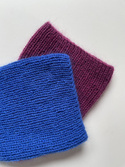 Handmade women's hat AUREA 100% baby merino plus mohair and silk 33/21 Bright Blue