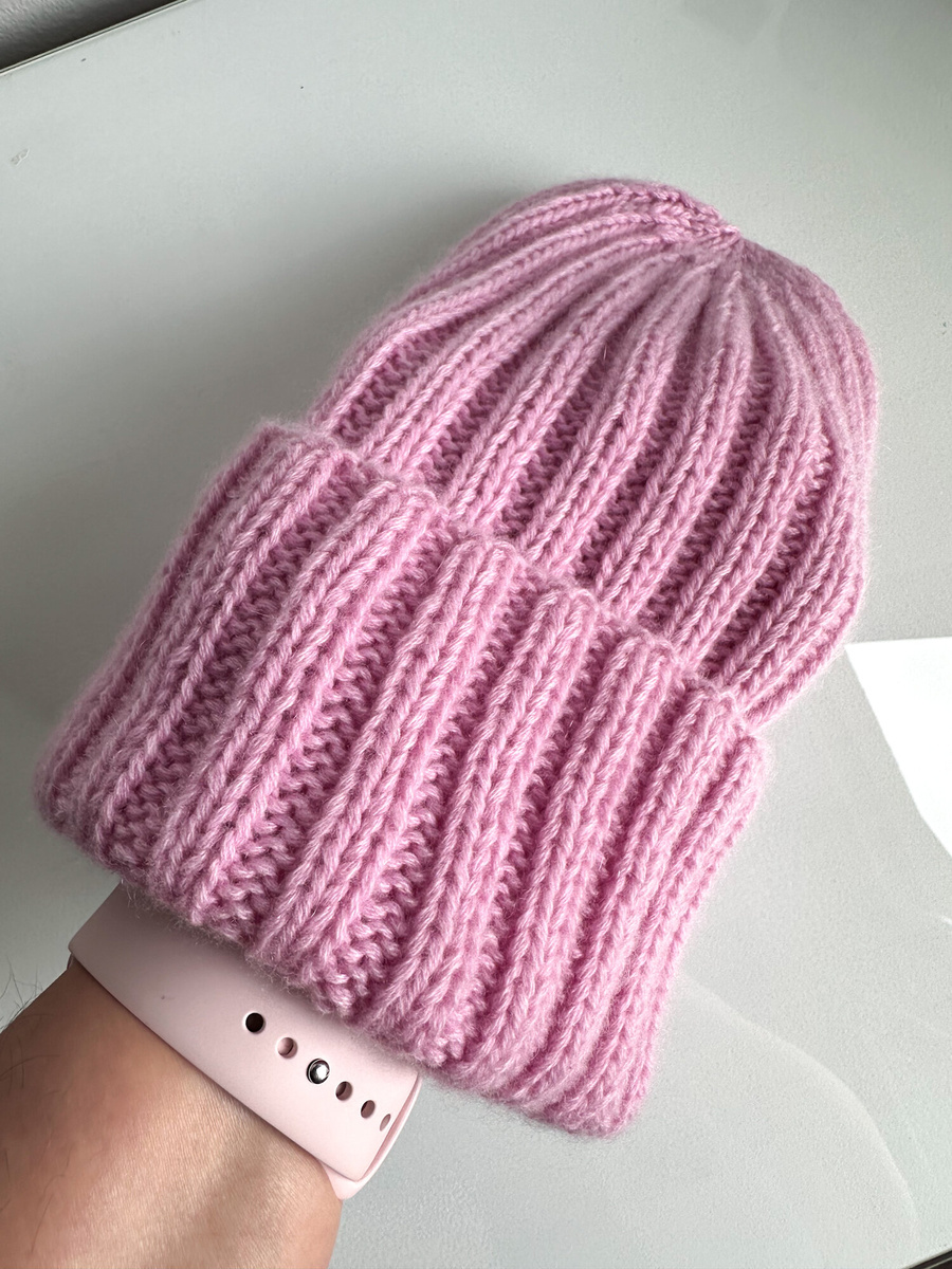 MARLA Turn-Up Cashmere Beanie 100% Cashmere 719 Vichy