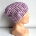 NANA – czapka beanie z wełny 100% baby merino 26 jasny stary róż jesienno-zimowa