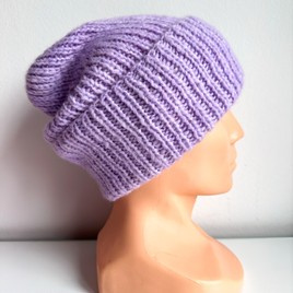 CHMURKA – czapka z alpaki z wywinięciem 41 Słodka Orchidea