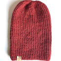 KIARA – czapka z alpaki 100% beanie bez wywinięcia 3650 bordowy zimowa damska/męska