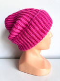 BRIOSZKA – czapka damska beanie z wełny merino 100% 22 Magenta różowa jesienno-zimowa