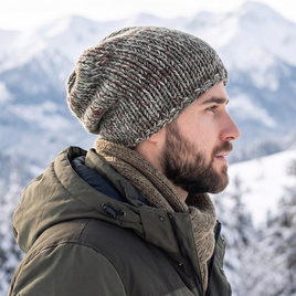 38 Oliwka – czapka smerfetka z baby merino zimowa, ręcznie robiona