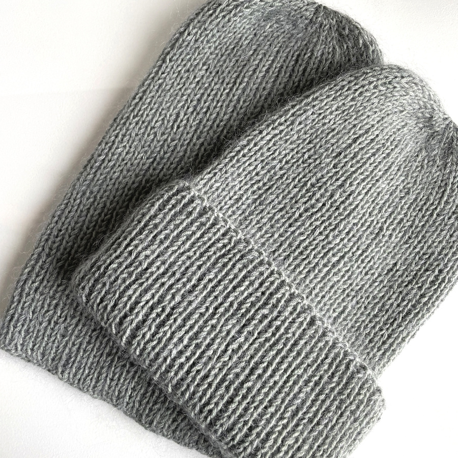 AUREA – czapka beanie handmade baby merino + moher i jedwab 50/10 Zielona Szałwia