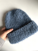 WATA CUKROWA – czapka z alpaki damska 07 jeans niebieski