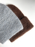 Handmade Czapka damska AUREA 100% Baby Merino plus moher i jedwab 22/06 Szaro Błękitny