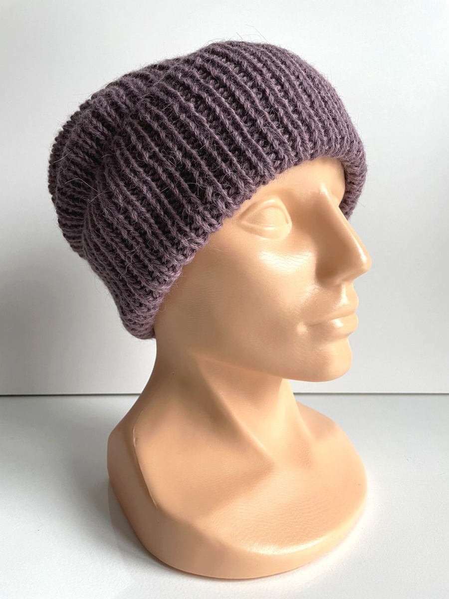 KIARA – czapka wywijana z alpaki 100% 3800 fiołkowo różowy damska zimowa