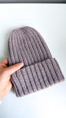LAURIN Beanie 100% Alpaca 9035 Lawendowy Szron