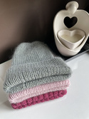 AUREA – czapka beanie handmade baby merino + moher i jedwab 50/10 Zielona Szałwia