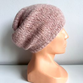 CHMURKA – czapka beanie z alpaki damska 51 pustynna róża