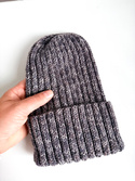 NELLI Handmade Merino Wool Beanie 31 Nocny Las Grey