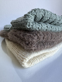 Ręcznie robiona Czapka hand made Tweed 01 Ecru