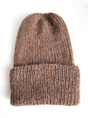 KIARA Turn-Up Beanie 100% Alpaca 607 Brown